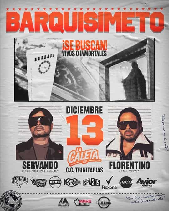 Servando y Florentino llegarán a Barquisimeto en su gira mundial 2025