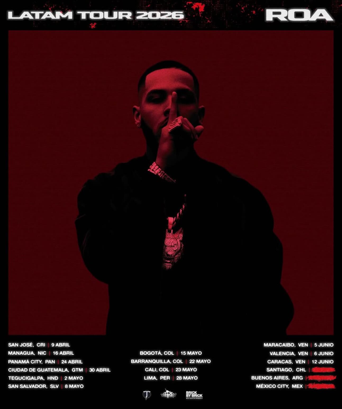 ROA confirma tres fechas en Venezuela con su LATAM TOUR 2026