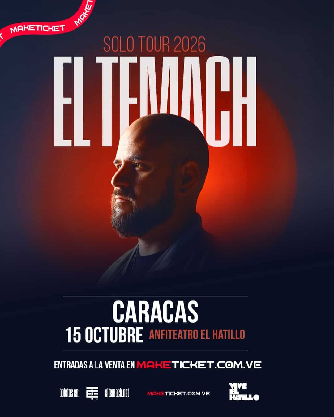 El Temach cambia de escenario en Caracas: el Solo Tour 2026 llega al Anfiteatro El Hatillo